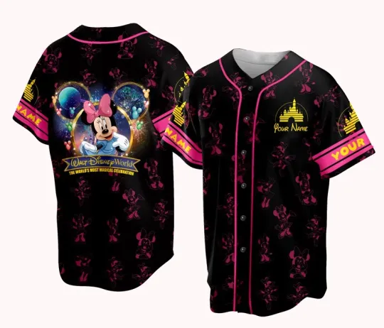 Discover Personalized Minnie The World’s Most Magical Celebration Baseball Jersey