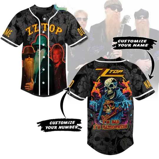 Discover ZZ Top I'm Bad I'm Nationwide Personalized Baseball Jersey