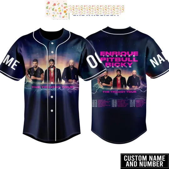 Discover Enrique Iglesias Pitbull Ricky Tour 2024 Personalized Baseball Jersey