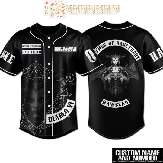 Discover Diablo VI Mother of Sanctuary Hawezar Personalized Baseball Jersey
