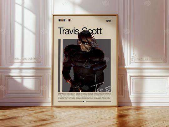 Discover Travis Poster | Rapper Wall Art | Travis Concert Art | Black and White Wall Decor | Rap Music Poster | Gift Idea for Fans