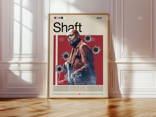 Shaft Poster | Samuel L. Jackson Wall Art | Cult Film Poster | 2019 Movie Artwork | Vintage Retro Decor | Gift Idea for Film Fans