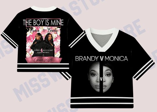 Custom The Boy Is Mine Tour 2025 Jersey  Brandy V Monica Shirt, Black Pink Concert Top, Vintage Style Music Tee, Personalized Gift