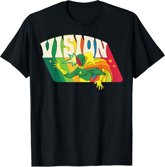 Discover Marvel Avengers Vision Solar Gem Rainbow Comic Retro T-Shirt