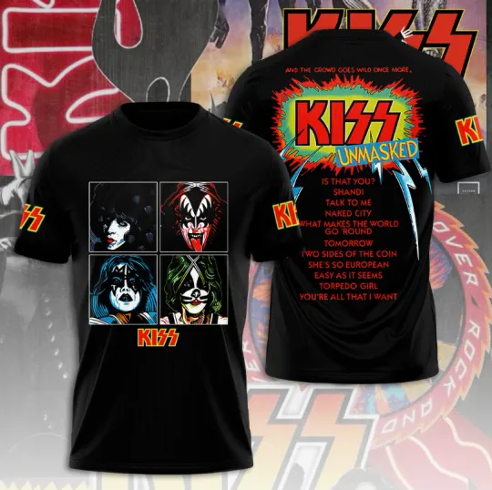 Discover K*iss Band Unmasked 3D All-Over Printed T-Shirt