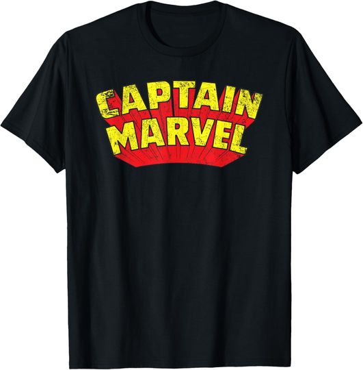 Marvel Captain Marvel Retro Comic Title T-Shirt T-Shirt, Gift For Fans