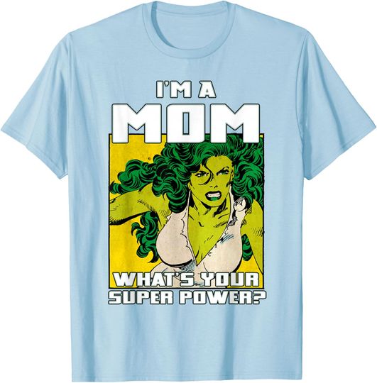 Discover Marvel Comics Retro Mother's Day She-Hulk Mom Superpower T-Shirt