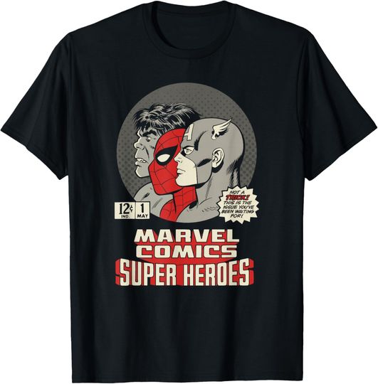 Discover Marvel Comics Super Heroes Retro Comic T-Shirt