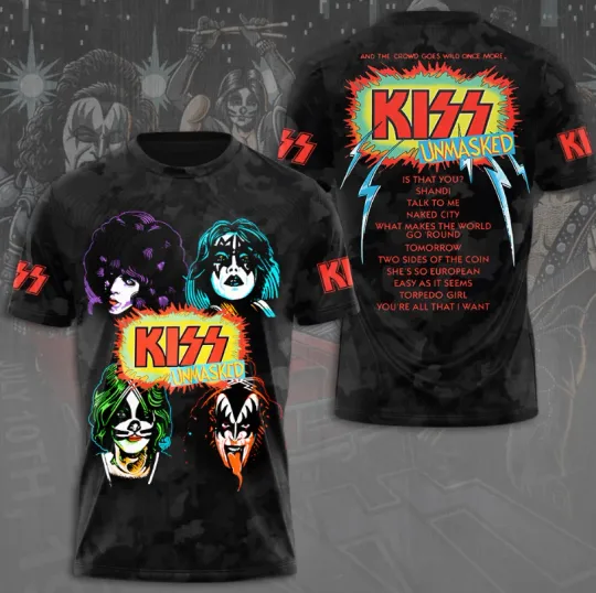 Kiss Band Unmasked 3D All-Over Print Unisex T-Shirt