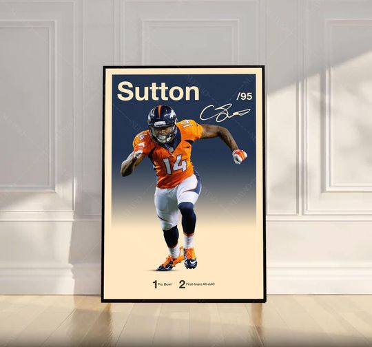 Discover Courtland Sutton Poster, football Poster, Motivational Poster, Mid Century Modern Art, Football Poster, Sports Poster, Bedroom Decor, Wall Art