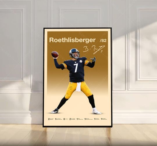 Discover Ben Roethlisberger Poster, football Poster, Motivational Poster, Mid Century Modern Art, Football Poster, Sports Poster, Bedroom Decor, Wall Art