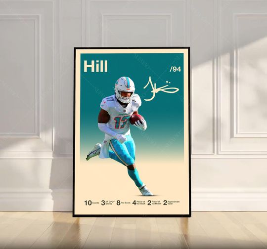 Discover Tyreek Hill Poster, football Poster, Motivational Poster, Mid Century Modern Art, Football Poster, Sports Poster, Bedroom Decor, Wall Art