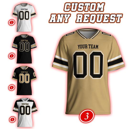 Discover Tennessee College Football Team Custom Jersey, Any Team Name Number Football Jersey Uniform, Commodore Football, College Sport 13925DN53