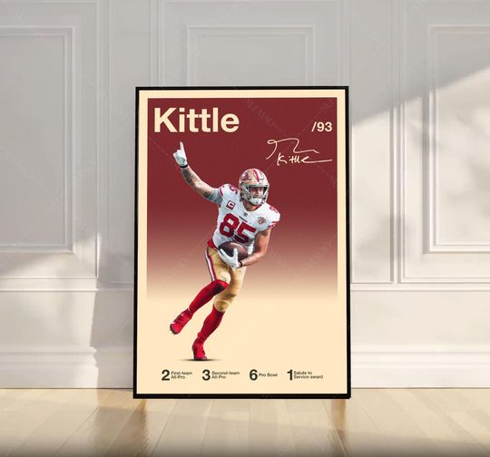 Discover George Kittle Poster, football Poster, Motivational Poster, Mid Century Modern Art, Football Poster, Sports Poster, Bedroom Decor, Wall Art