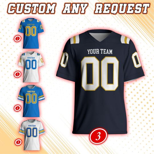 California College Football Team Custom Jersey, Custom Any Team Name Number Football Jersey Uniform, Bruin Football