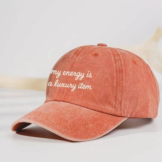 Discover Embroidered Energy Is A Luxury Item Washed Hat, TS Merch Cap, Showgirl Hat for Fan Gift, for Concert Retro Cap