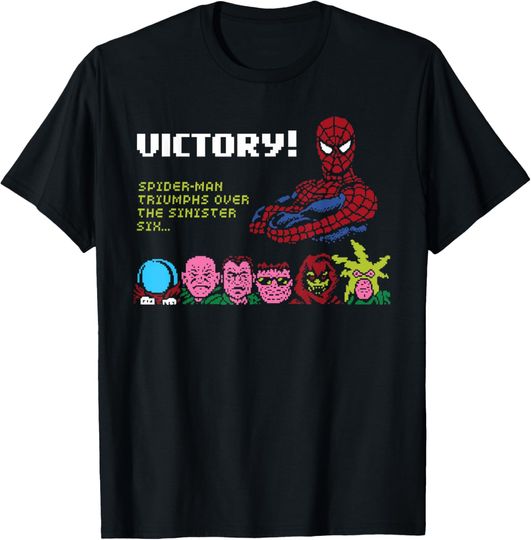 Discover Marvel Spider-Man Victory 90s Retro Video Game T-Shirt