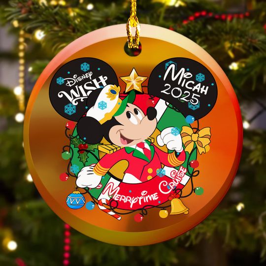 Discover Personalized Mickey Mouse Christmas Ornament, Very Merrytime Cruise Ornament, Customized Disney 2025 Christmas Tree Decor, Mickey Xmas Gift