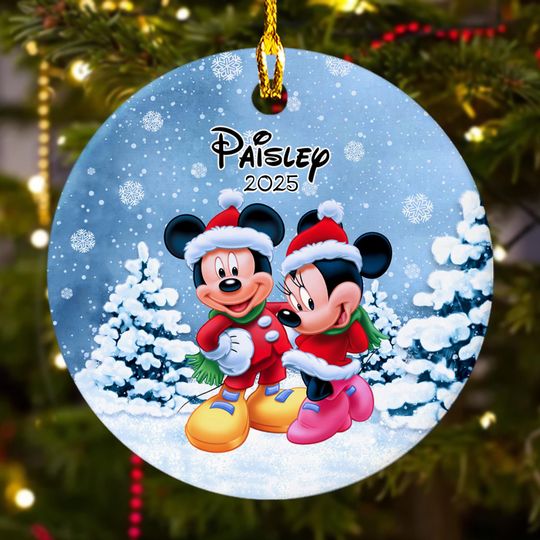 Discover Personalized Mickey Mouse Christmas Ornament, Customized Disney 2025 Christmas Tree Decor, Mickey Mouse Xmas Gift, Mickey & Minnie Ornament