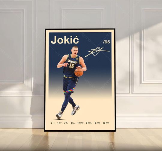 Discover Nikola Jokic Poster, NBA Poster, Motivational Poster, Mid Century Modern Art, Sports Poster, Basketball Gift, Bedroom Decor, Wall Art