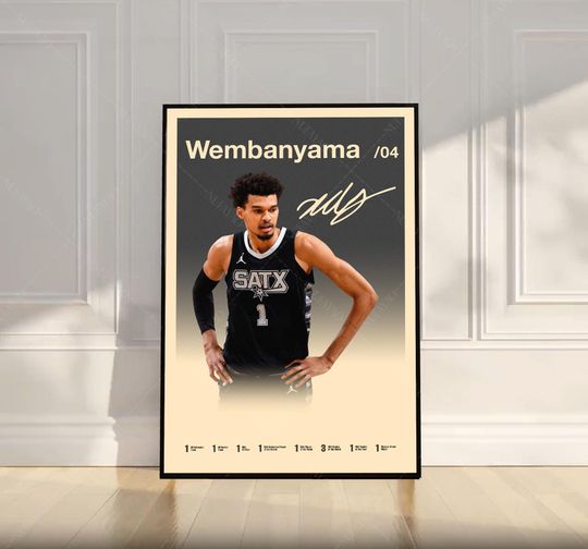 Discover Victor Wembanyama Poster, NBA Poster, Motivational Poster, Mid Century Modern Art, Sports Poster, Basketball Gift, Bedroom Decor, Wall Art