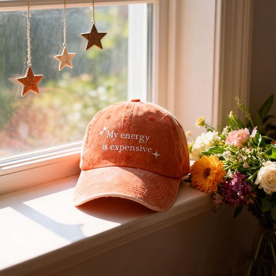 Discover My Energy Is Expensive Embroidered Hat,Showgirl Baseball Cap,Embroidered Baseball Cap,Adjustable Snapback Hat,Showgirl Era Hat,Music Fan Hat