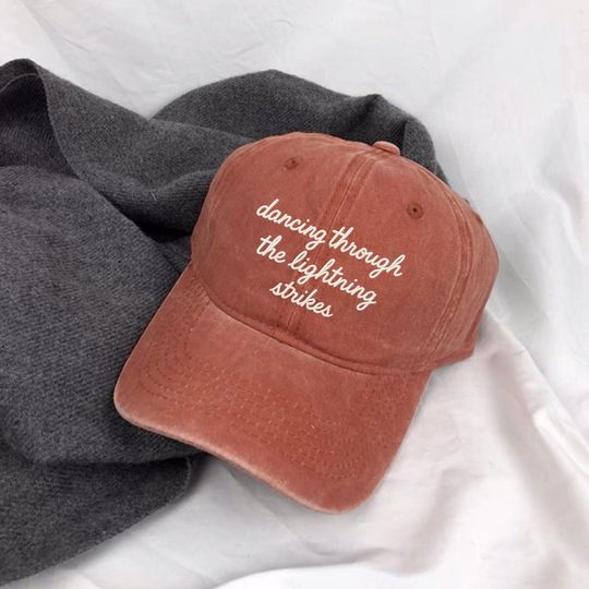 Discover Embroidered Opalite Showgirl Hat, Dancing Through The Lightning Strikes Washed Cap, TS Inspired Hat, Now The Sky Is Opalite Retro Cap