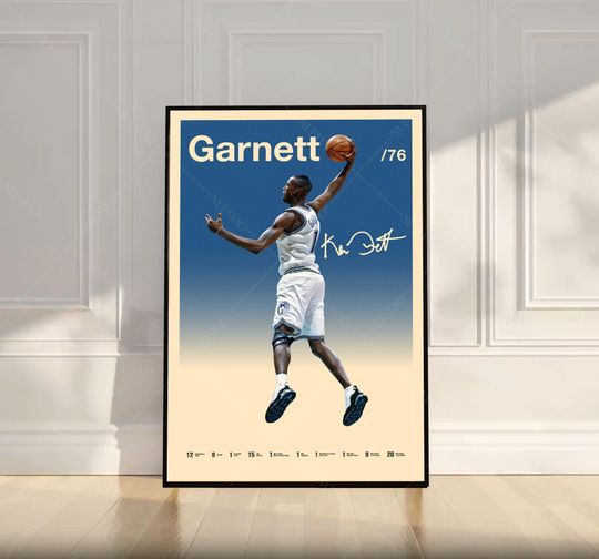 Discover Kevin Garnett Poster, NBA Poster, Motivational Poster, Mid Century Modern Art, Sports Poster, Basketball Gift, Bedroom Decor, Wall Art