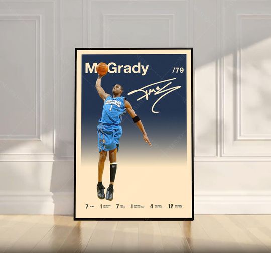 Discover Tracy McGrady Poster, NBA Poster, Motivational Poster, Mid Century Modern Art, Sports Poster, Basketball Gift, Bedroom Decor, Wall Art