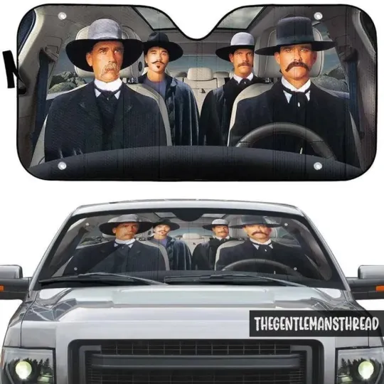 Discover Tombstone Car Sun Shade, Movie Character Auto Sun Blocker, Funny Movie TV Show Car Accessories