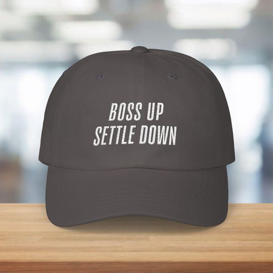 Discover Boss Up, Settle Down Embroidered Baseball Hat - Unisex Adjustable, Casual Everyday Wear