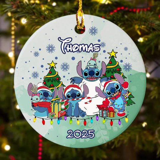 Discover Personalized Stitchmas Christmas Ornament, Stitch Disney Christmas Ornament, Christmas Tree Decor