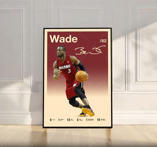 Discover Dwayne Wade Poster, NBA Poster, Motivational Poster, Mid Century Modern Art, Sports Poster, Basketball Gift, Bedroom Decor, Wall Art