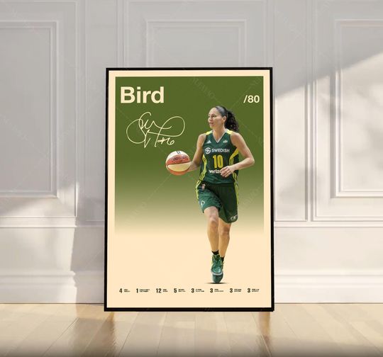 Discover Sue Bird Poster, Seattle Storm Poster, WNBA Poster, Mid Century Modern Art, Sports Poster, Basketball Gift, Bedroom Decor, Wall Art