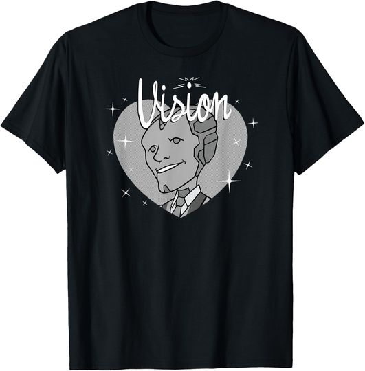 Marvel WandaVision Vision Heart Retro 60s T-Shirt, Gift For Fans
