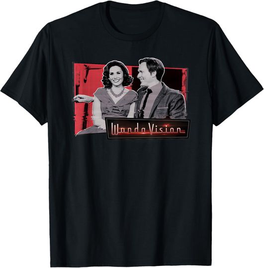 Marvel WandaVision Wanda & Vision retro clip T-Shirt, Gift For Fans