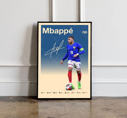 Discover Kylian Mbapp Poster, French Football Print, Motivational Poster, Soccer Gifts, Football Poster, Sports Poster, Bedroom Decor, Wall Art