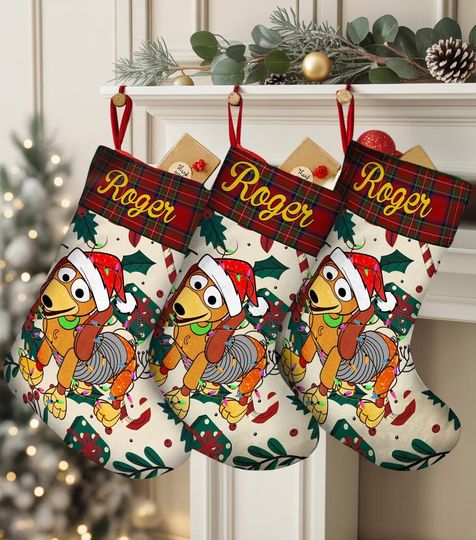 Custom Toy Story Slinky Dog Christmas Stocking, Toy Story Stocking, Toy Story Land Gift