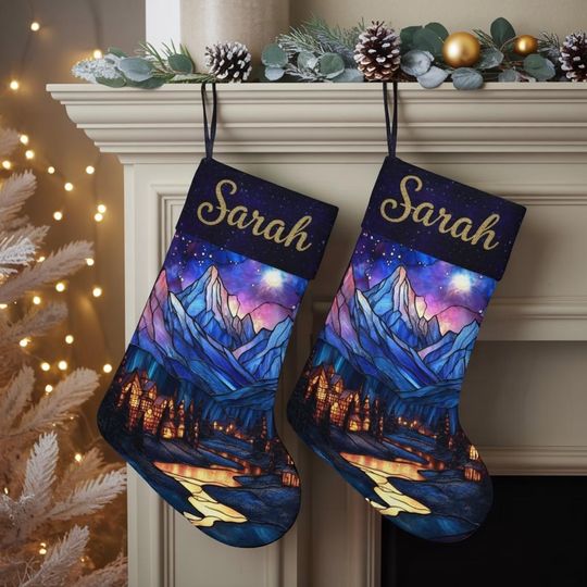 Personalized Velaris Christmas Stocking, ACOTAR Night Court City of Starlight Stocking, Bookish Xmas Decor, Fantasy Reader Gift