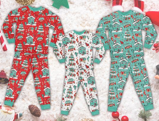 Discover Gingerbread House & Snowman Christmas Pajama Set, Family Matching Holiday Pajamas, Festive Xmas PJs, Cozy Pajamas Gift, Christmas Sleepwear