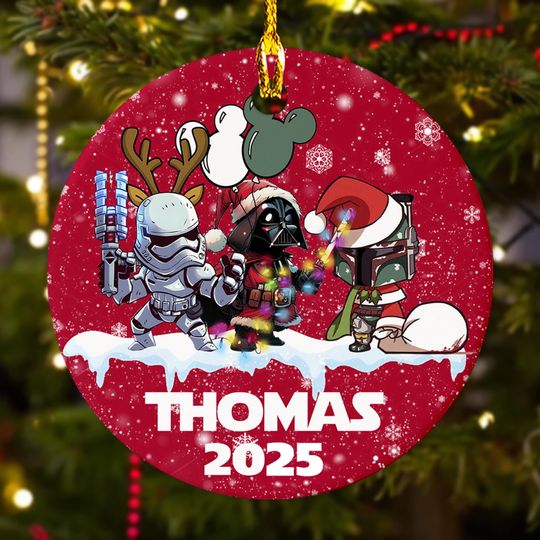 Discover Personalized Star Wars Christmas Ornament, Christmas Tree Decor, Star Wars Xmas Gift For Kid, Disney Christmas Ornament