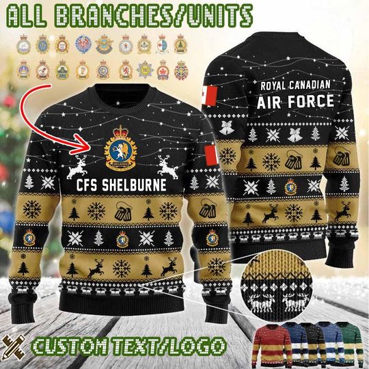 Discover Custom Canadian Army Ugly Christmas Sweater, 1st Battalion RCR, Military Veteran Gift, Personalized Xmas, Festive Forces, All Branches