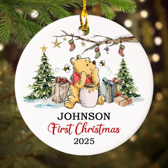 Discover Custom Winnie the Pooh Ornament, Babys 1st, 2nd, 3rd, 4th Baby's First Christmas Keepsake, Disney Pooh Tree Decor, Pooh Family Xmas Gift