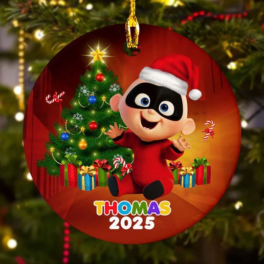 Discover Personalized Disney The Incredibles Ornament , Jack-Jack Incredibles Xmas Ornament, Customized Disney 2025 Christmas Tree Decor Gift For Kid