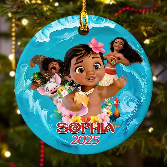 Discover Personalized Moana Princess And Her Friend Ornament, Disney Moana Xmas Ornament Gift, Disney Christmas Tree Decor, Gift For Kid