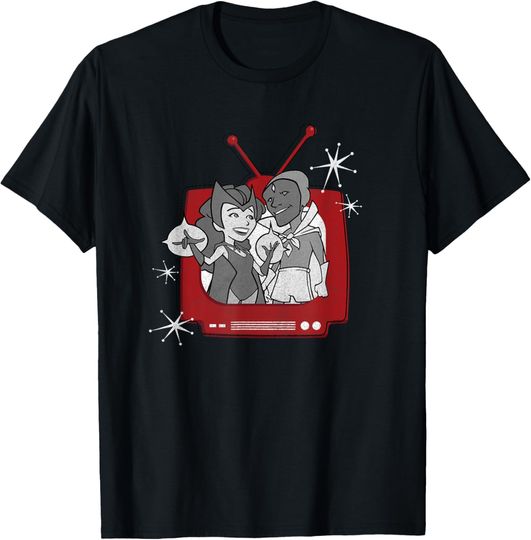 Marvel WandaVision Wanda & Vision Retro TV T-Shirt, Gift For Fans