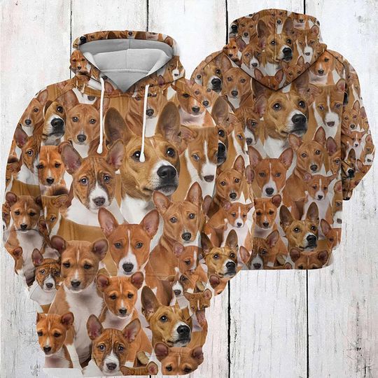 Discover Basenji Dog Hoodie for Dog Lovers, 3D All-Over Print Pullover
