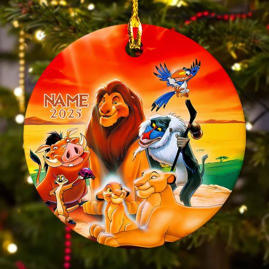 Discover Personalized Lion King Christmas Ornament, Mufasa Simba Xmas Party Ornament Hanging, Disney Christmas Tree Decor Gift