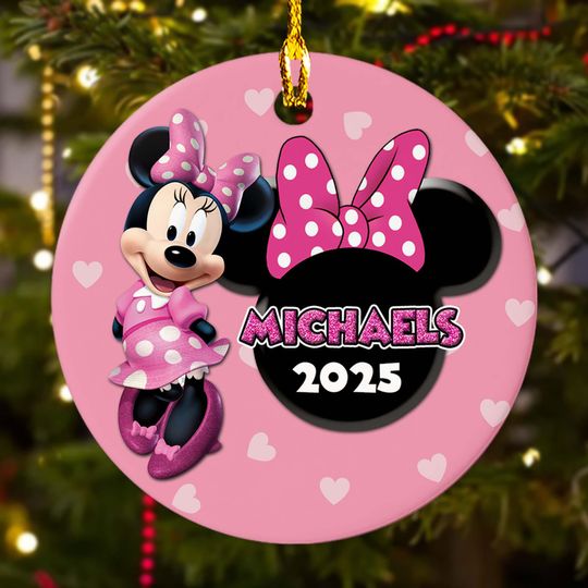 Discover Personalized Minnie Mouse Christmas Ornament, Disney Magic Kingdom Ornament, Disney Christmas Tree Decor Gift