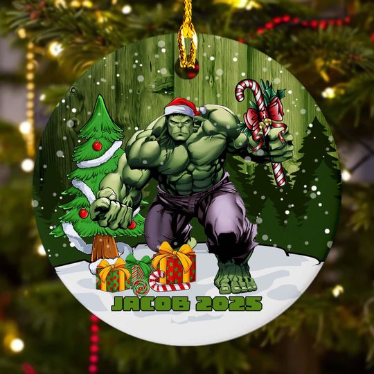 Personalized Hulk Christmas Ornament, Superhero Xmas Ornament, Marvel Christmas Tree Decor Gift, Hulk Tree Decor